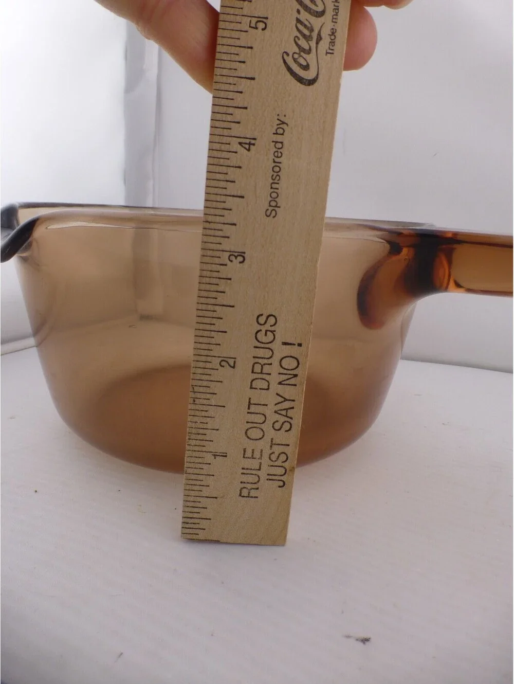 Vintage Visions Corning Amber Glass Saucepan 1.5 Liter Pot with Lid V-1.5-B H3